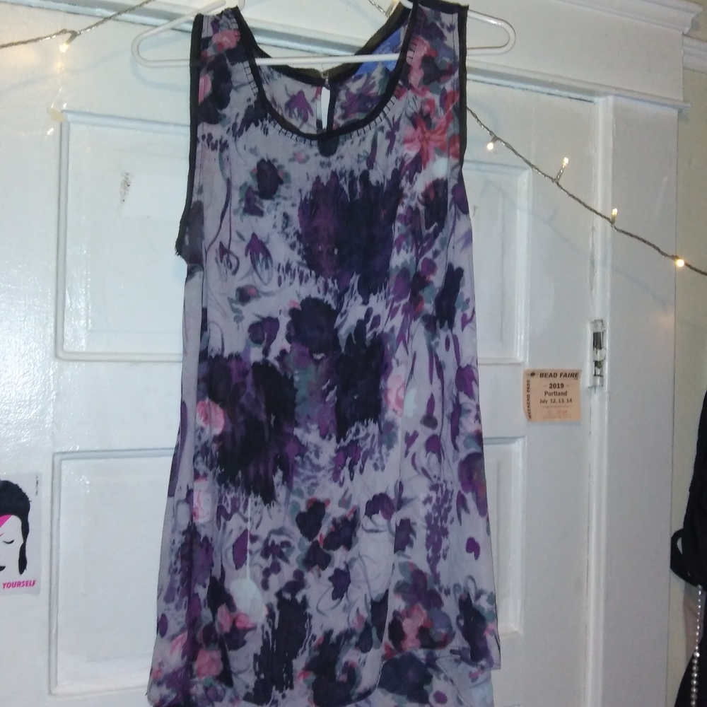 Vera Wang, beautiful sheer long tank-top